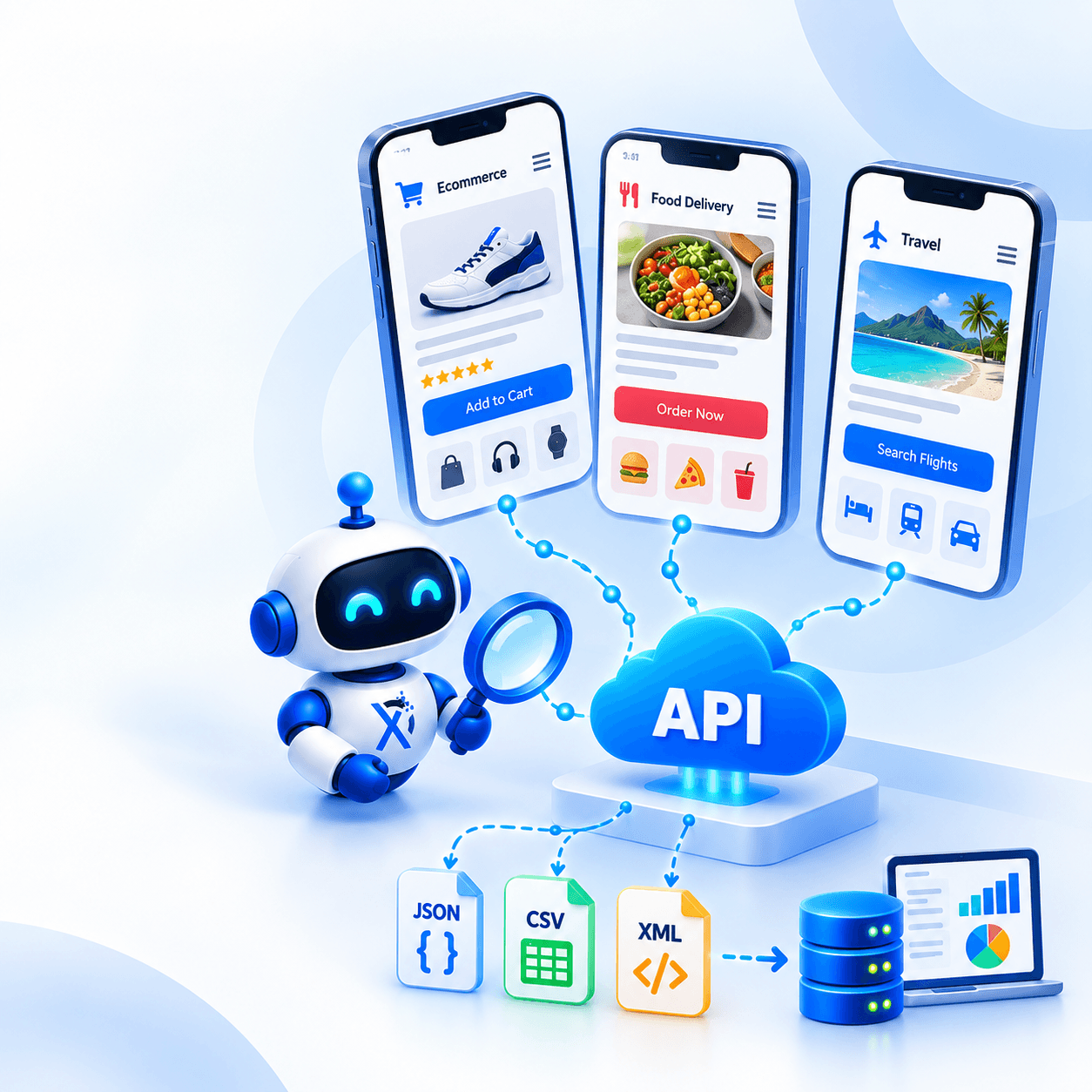 Food delivery and ride-hailing app data extraction workflow