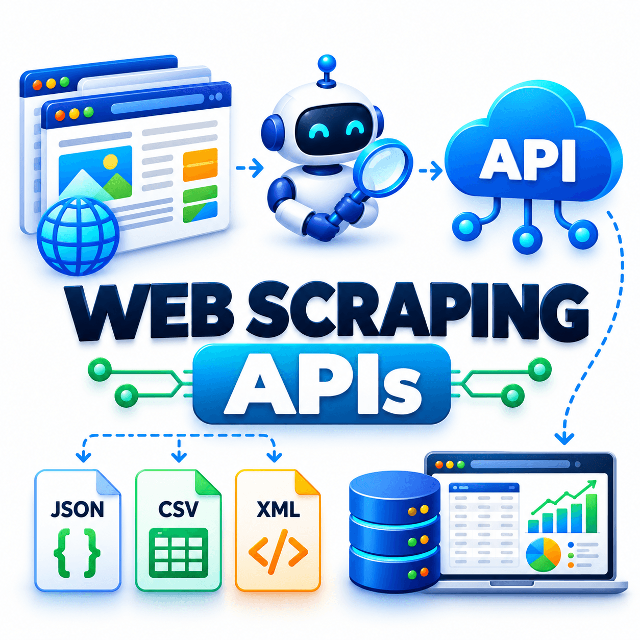 Web scraping workflow illustration